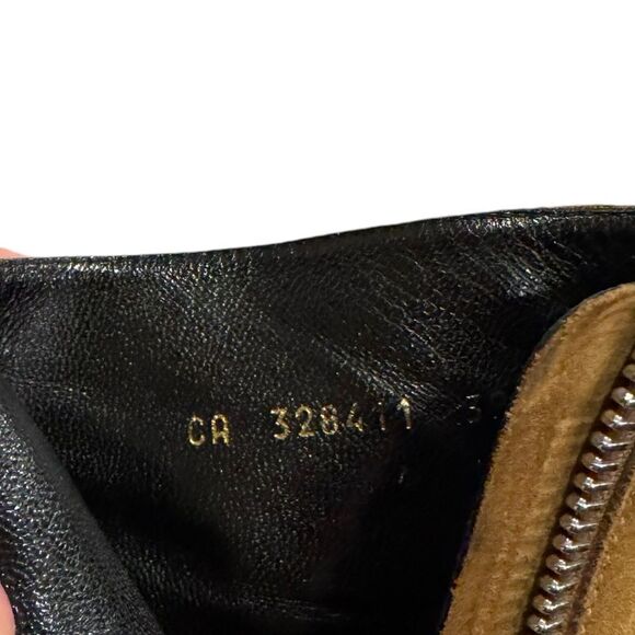 Saint Laurent Tan Light Brown Suede Ankle Bootie Heel Shoes 39 - Picture 3 of 9